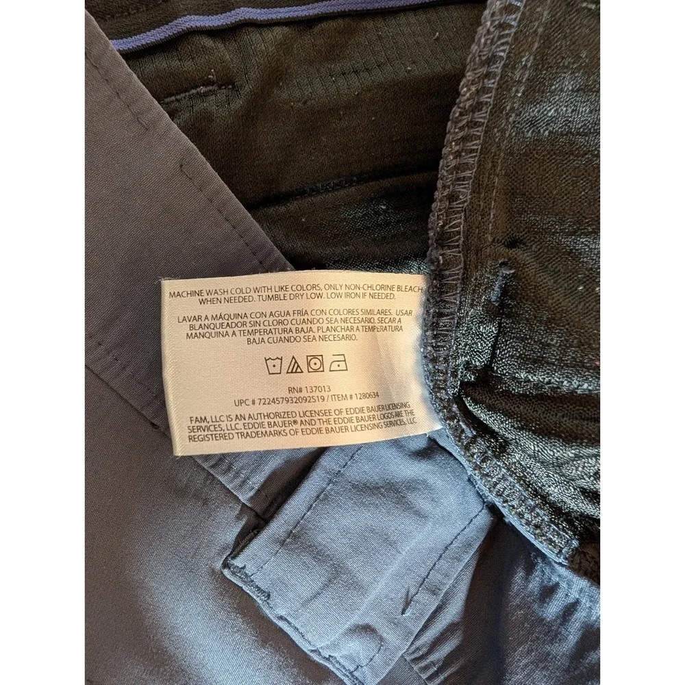 Eddie Bauer Shorts Mens 36 Gray Hiking Nylon Outdoor Quick Dry Cargo Pockets‎